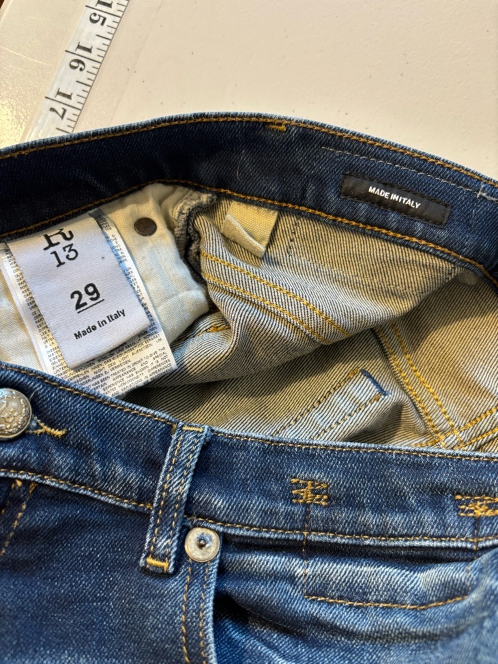 R13 Jane Jeans Size 29 Ankle Dark Denim Elevated Basic Distressed Quiet Luxury - Picture 12 of 17